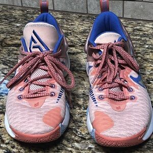 Nike  Giannis  Antetokounmpo Pink and Blue Athletic Shoes